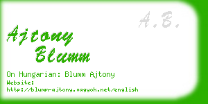 ajtony blumm business card